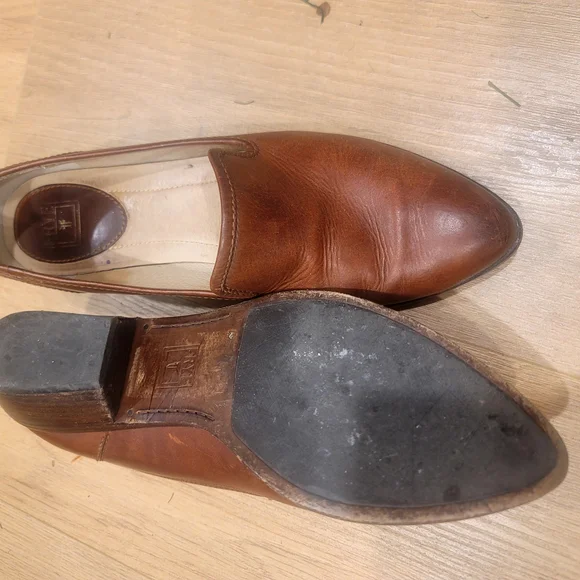 Frye Brown Leather Loafers Classic Flats - Picture 3 of 3